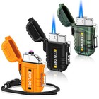 3 Pack Waterproof Windproof Torch Lighters  Usb Rechargeable Dual Arc Plasma  Ca