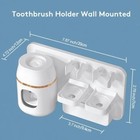 Wall Mounted Toothbrush Holder With Automatic Toothpaste Dispenser  No Drill