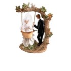 Lvintage Wedding Bride Groom Swing Love Birds Ceramic Cake Topper Decor