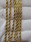 Stainless Steel Gold Plated  Rope Chain Necklace 4mm Size 16  To 26  Unisex  Men
