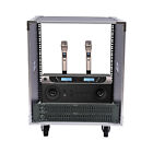 12u Cabinet Rolling Network Rack Audio Studio Video Telecom Equipment Rack Black