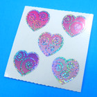 Glitter Pink   Silver Swirl Hearts Sandylion Sticker Mod Sheet 2 x 2 