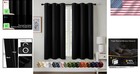 Thermal Insulated Blackout Curtains - 63  Long Grommet Drapes  2 Panels 