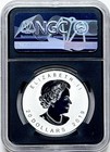 2019  20 Canada 1oz Silver Incuse 24k Gold Gilt Maple Leaf Ngc Reverse Pf70 Fdoi