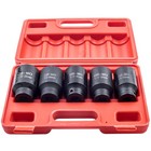 5x 1 2   Drive 6 Point Deep Spindle Axle Nut Socket Kit 33 34 35 36 38mm