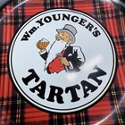 Vintage Metal Ashtray Wm Younger s Tartan Scottish Beer Plaid Bar Advertising