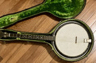 Vintage Supertone 4-string Tenor Banjo W resonator   Hard Case - Odd Tone Ring