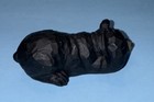 2     H Black Baby Bear Laying Statue Decoration Figurine Room Decor