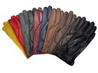 Womens Genuine Nappa Sheepskin Leather Lined Gloves   cinched Wrist 
