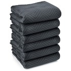 6 Moving Blanket Furniture Pads - Ultra Thick Pro - 40  X 72  Black