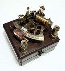 Vintage Maritime Brass Nautical 5 Inches Sextant With Wooden Box Marine
