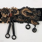 Antique Victorian Mourning Choker Sash Black Glass Or Onyx Beadwork Threadwork