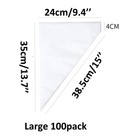 Piping Pastry Bag Pack Of 100 Plastic Disposable Cream Large -white 
