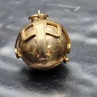 Antique 9ct   Sterling Silver Gilt Masonic Orb Cross Pendant Fob 12g 1900s 
