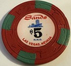 1970 s Sands  5 H n o  Casino Chip Las Vegas Nevada