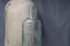 Glass Grape Vine Wine Bottle 1 Liter Decorative Green Tint