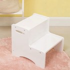 Toddler Wooden 2-step Stool White Bathroom Kitchen Potty Helper