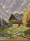 Vtg Framed Scenic Needlepoint Cottagecore 1970s Framed Approx  17x20