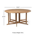 Ash   Ember Luna Grade A Teak 59  Round Dining Table  Drop Leaf Design