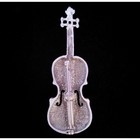Vintage Jj Jonette Jewelry Pewter Violin Fiddle Musical Instrument Brooch Pin
