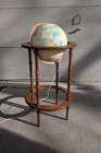 Vintage Replogle World Premier 12  Lighted Globe W Wood Floor Stand Rosalco K3