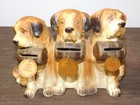 Vintage 3 St Bernard Dogs Dog Nickels Dimes Quarters Ceramic Coin Bank