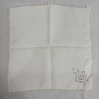 Vintage White Handkerchief Linen Hanky Lace Trim Cutwork Embroidery Wedding