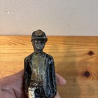Vintage Cast Iron Coal Mine Inspector Figure Door Stop  