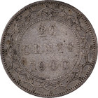 1900 20 Cent Newfoundland Canada Silver   Vf 
