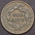 1834 1c Coronet Small 8 Large Cent - Vf