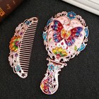 Handheld Mirror Set  Vintage Makeup Mirror And Comb Antique Princess Flower