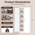 71  Metal Storage Cabinet With 4 Adjustable Shelves lock For Home office