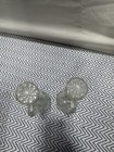 Pressed Glass Oil And Vinegar Cruet Pair With Both Stoppers - Star Pattern
