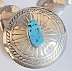 Native American 21  Sterling Gorgeous Turquoise Stone 2 Side Necklace Excellent