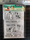 New Penny Black Rubber Stamp Clear Cling Love Me Set Puppy Dogs Free Usa Ship