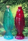 Teal  blue Glass Fish Bottles With Cork Height   10 75 Inch