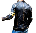 Men s Motorcycle Biker Leather Jacket Distressed Caf   Racer Genuine Lambskin