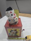 Vintage Style Metal Clown Jack-in-the-box Toy W  Crank Handle Ages 3-7