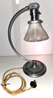 Vintage Chase Chrome Half Moon Art Deco Mid Century Table Lamp With Shade Works