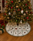 Vintage    12 Days Of Christmas    White Embroidered Tree Skirt  51 