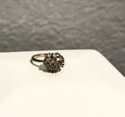 14k Yellow Gold Cluster Diamond Ring Size 5 Round White colorless 1 5mm