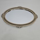 Vintage Vanity Mirror Tray 15x11 Oval Decorative Perfume Display Dresser Bedroom