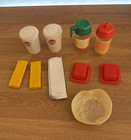 Pizza Hut Vtg Play Food Set         spaghetti  Breadsticks  Parm Shakers  Cups   More