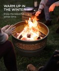 26 Inch Fire Pit With Grill   Lid  Firepits For Outside Wood Burning Fire Pit
