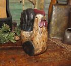 Primitive Vtg Carved Wood Style Resin Country Cottage Farmhouse Rooster Chicken