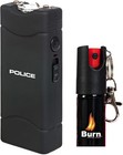 Police Stun Gun Burn Pepper Spray Combo For Self Defense 801 Black
