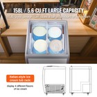 5 6 Cu ft Commercial Ice Cream Display Case Gelato Dipping Freezer Cabinet