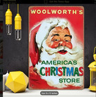 Vintage 1950s Woolworth Santa Claus Sign Americas Christmas Store Retro Aluminum