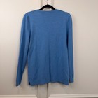 Golftini Womens Blue V-neck Long Sleeve Martini Logo Knit Sweater Size Medium