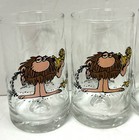 Vintage 1981 Arby s B c Ice Age Caveman Comic Collector Glasses X5 Johnny Hart